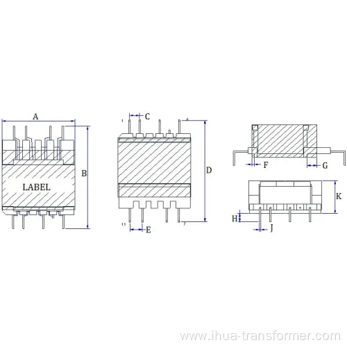 EQ 32 electronic ferrite core power transformer